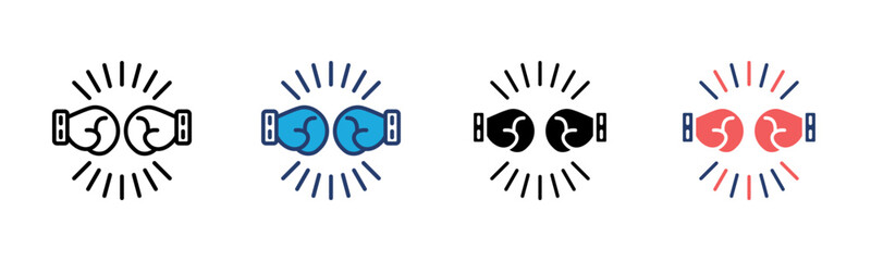 Boxing Glove icon sheet multiple style collection