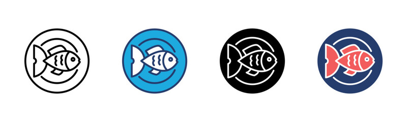 Fish icon sheet multiple style collection
