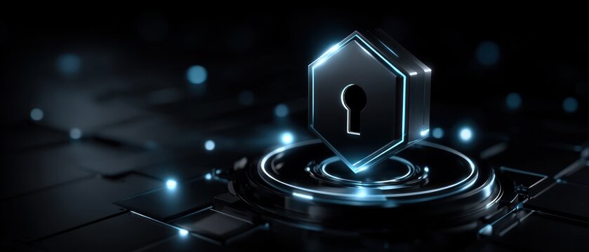 Futuristic security lock icon