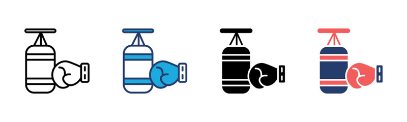 Punching Bag icon sheet multiple style collection