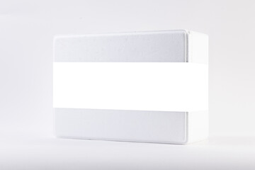 Blank white box mockup on white background, clipping path included