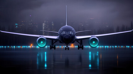 Innovation in airline safety gps warning center for airplane landing travel at night