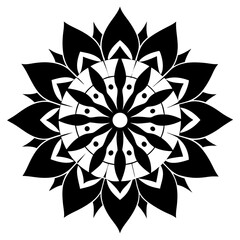 Lightly Sketched Mandala with Rounded Floral Sequencing