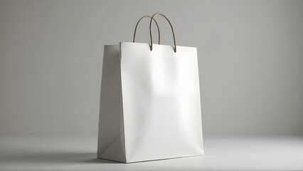 Elegant White Paper Shopping Bag Mockup for Branding and Design
