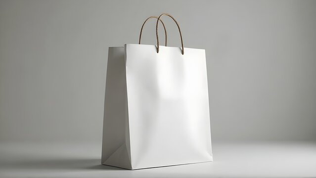 Elegant White Paper Shopping Bag Mockup for Branding and Design
