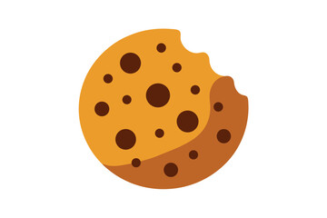 Vector Illustration of a Delicious Bite Taken Out of a Chocolate Chip Cookie