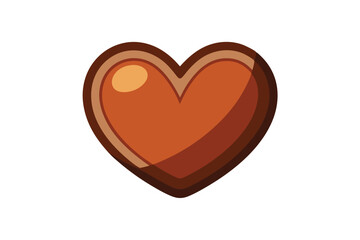 Single Heart Shaped Chocolate Candy Design Element high resolution