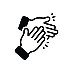 Black solid icon for clap