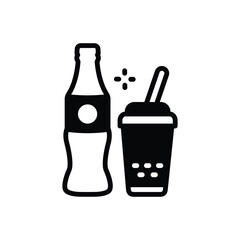 Black solid icon for cold drink
