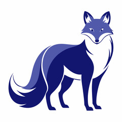 Arctic Fox silhouette on a white background