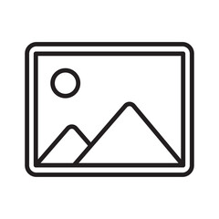 Image flat icon vector set, linear outline icon, minimal vector illustration for interface design