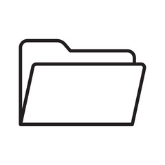 Folder flat icon vector set, linear outline icon, minimal vector illustration for interface design