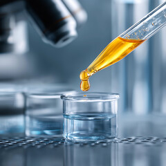 pouring oil into a glass