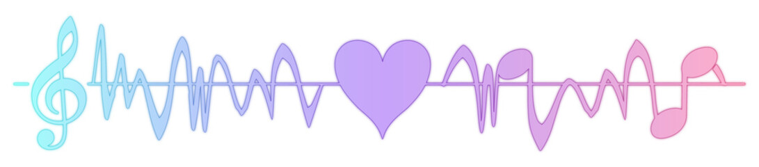 Neon musical notes divider