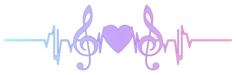 Neon musical notes divider