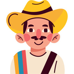 Fototapeta premium Colombian Independence with Traditional Farmer