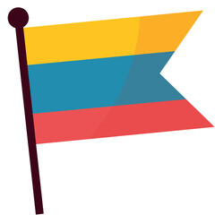 Colombian national flag in flat vector style
