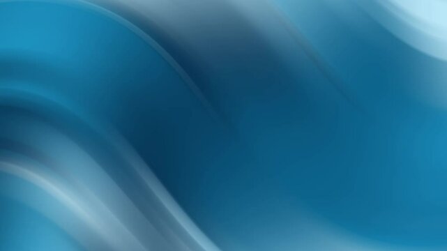 Fluid dynamic curves in shades of blue create a smooth, calming visual. The lighter blue highlights contrast against the deeper background.