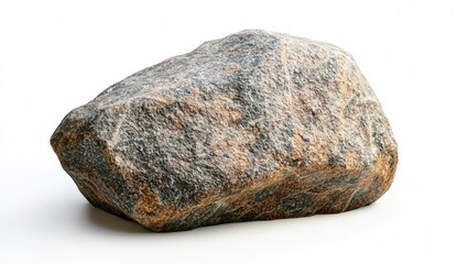 Rough, mottled stone on white background