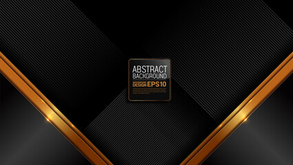 Stylish black and gold diagonal stripe background in 1920x1080 size, modern vector layout for energy, technology or business banner, high-end frame design, not made by AI
