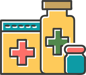 Fototapeta premium hospital medicine vector fill illustration