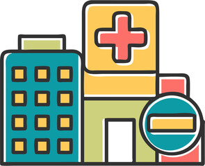 Obraz premium hospital medicine vector fill illustration