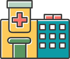 Obraz premium hospital medicine vector fill illustration