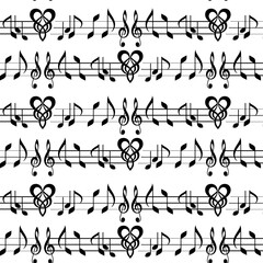 Musical notes seamless pattern
