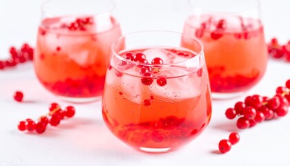 Freshly squeezed pomegranate and berry juice in a glass, a healthy and sweet red fruit drink