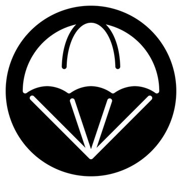 parachuting glyph icon