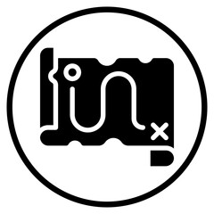 treasure map glyph icon