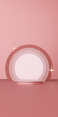 Elegant Platform Shines With Golden Starbursts. Vertical view