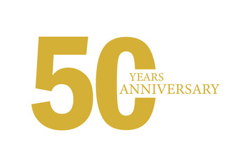 50th Anniversary Celebration Logo &ndash; Elegant and luxury Vector Icons for Milestone Celebrations in  gold color.