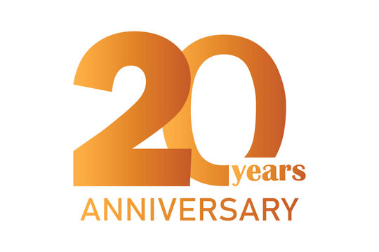 20th Anniversary Celebration Logo – Elegant and luxury Vector Icons for Milestone Celebrations in golden color.
