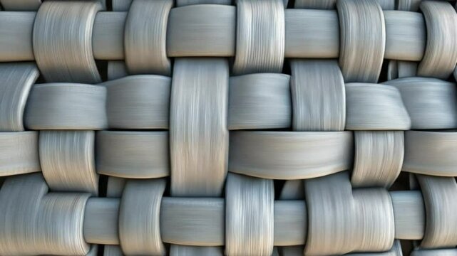 Interwoven silvery threads forming textured pattern