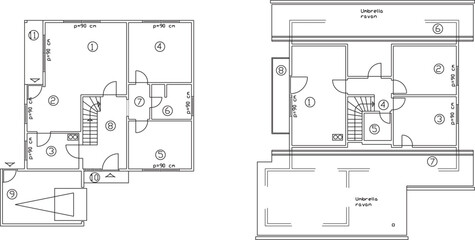 vector illustration of architectural design of modern house construction plan