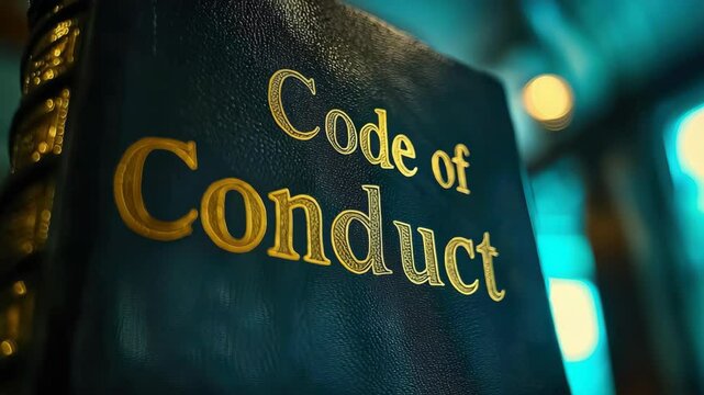 Embossed "Code of Conduct" book