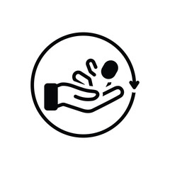 Black solid icon for care