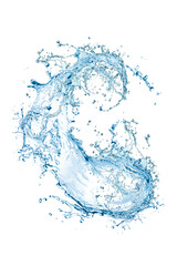 water splash isolated on white background,Water splashes and drops isolated on transparent background. Abstract background with blue water wave,png