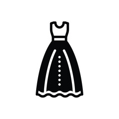 Black solid icon for dress