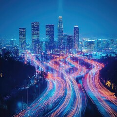 Smart grid technology optimizing energy use, integrating renewable sources, real-time demand response, electric vehicle charging stations, and data-driven systems for efficient urban power