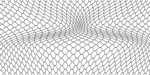 Curved net pattern. Seamless design for sportswear or equipment like soccer goals, volleyball nets, basketball hoops, hockey nets, and athletic.