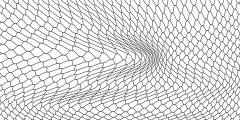 Curved net pattern. Seamless design for sportswear or equipment like soccer goals, volleyball nets, basketball hoops, hockey nets.