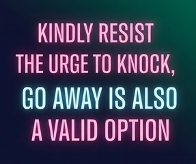 NoKnock Door Knocking Deterrent Sign