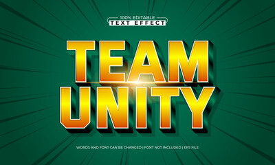 team unity editable text effect with a sport and team text style