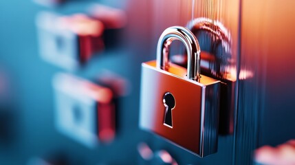 Security Lock: An evocative image of a secured padlock against the backdrop of digital circuits, symbolizing the vital concept of protection and cybersecurity.