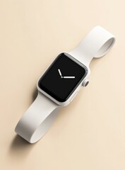 Sleek white smart watch, minimal design (1)