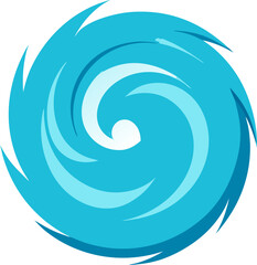 A whirlpool or sea vortex, ideal for dynamic water themes with white background.