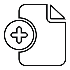 add file line icon design. add file thin black outline symbol vector illustration. editable stroke icon on transparent background.