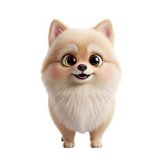 Obraz premium A charming, animated Pomeranian dog with big, expressive eyes and a happy expression.